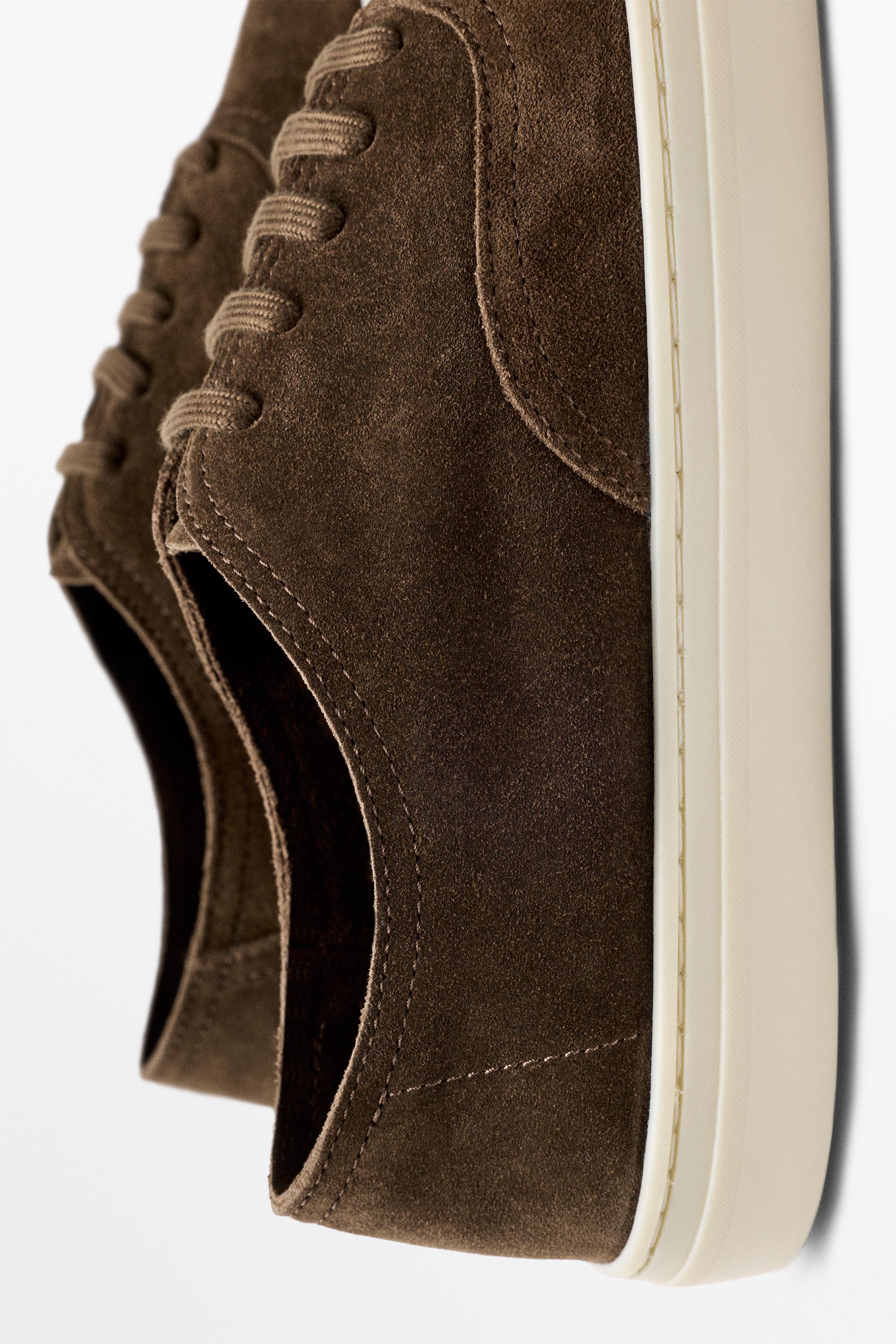 Soft split suede leather sneaker